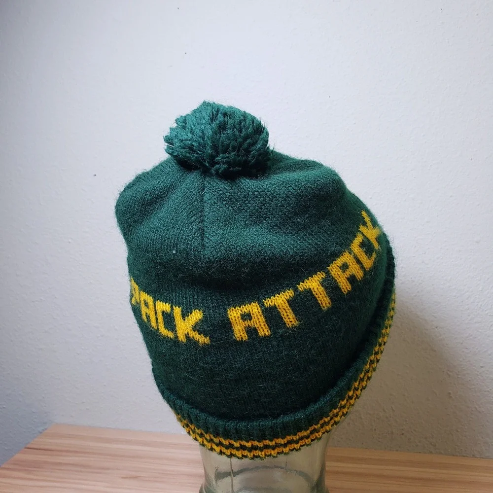 Pack Attack Green Bay Packers Knit Beanie‎ Cap Green Gold Winter Hat NFL
